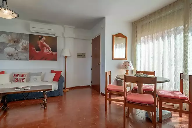 Apartment located on the third line of the sea with pool, garden, and parking